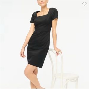 J. Crew Black Sheath Mini Dress Square Neck Short Sleeve Sz. 4